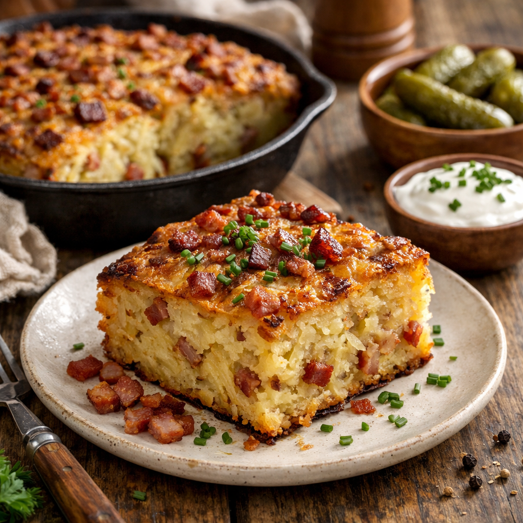 Potato babka with bacon (Polish, winter version) - photo 1