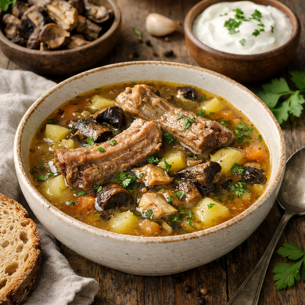 Highlander Sour Soup with Ribs and Dried Porcini Mushrooms - photo 1