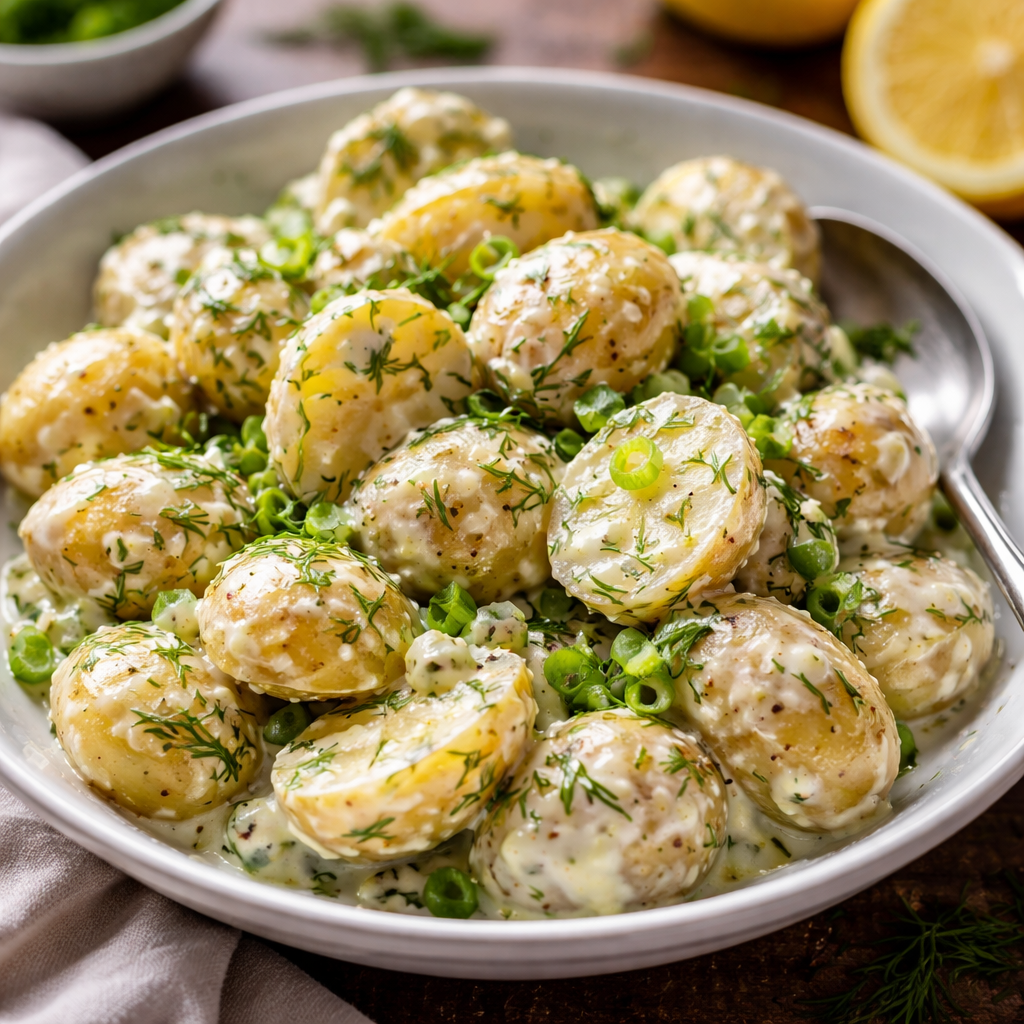 Young Potato Salad with Dill and Sour Cream - photo 1