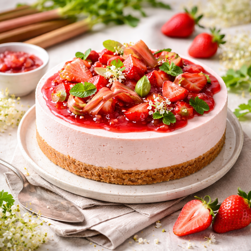 Cold Cheesecake with Strawberry and Rhubarb (Polish-Modern) - photo 1