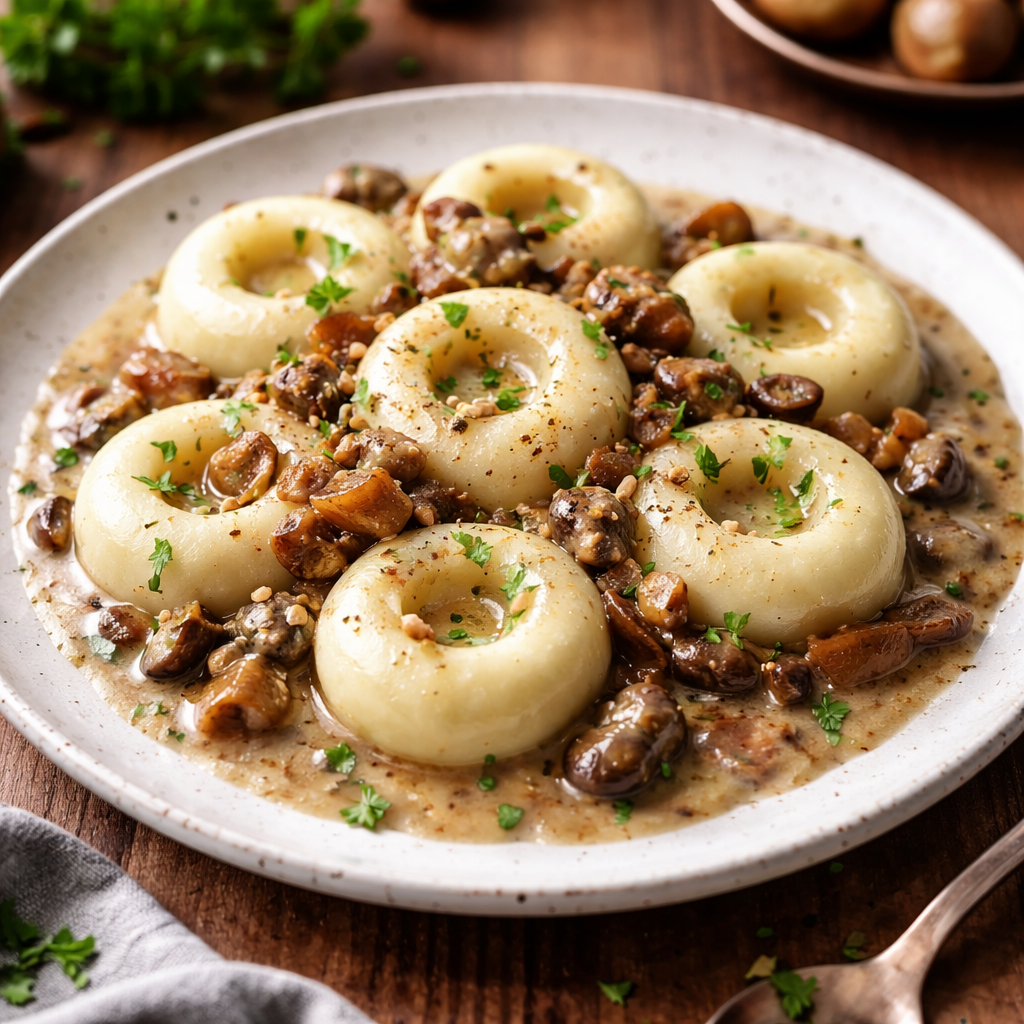 Silesian dumplings with porcini mushroom sauce - photo 1