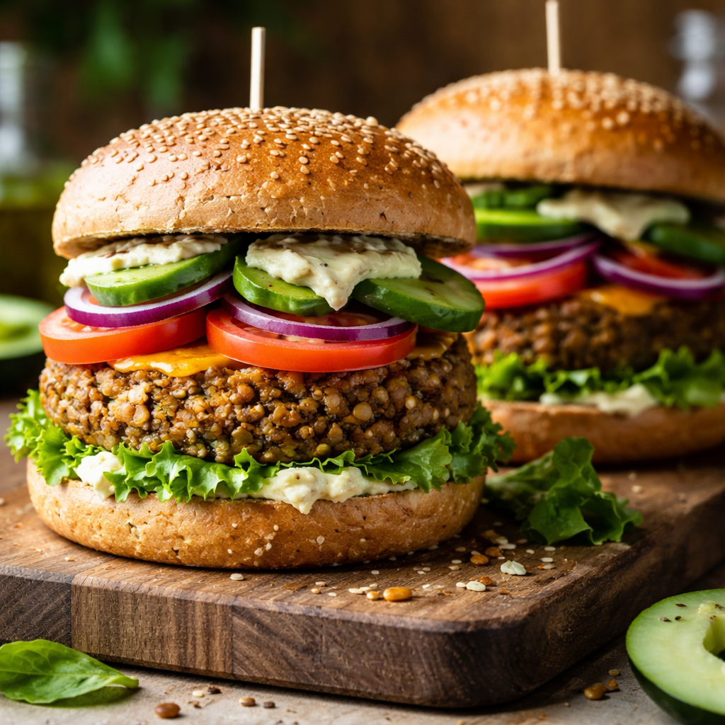 Lentil Burgers with Avocado - photo 1