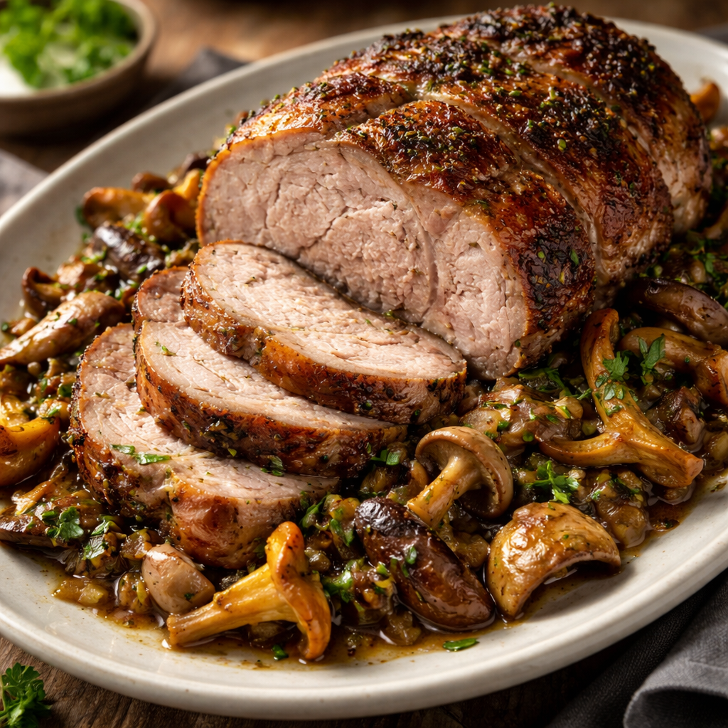 Recipe for: Pork roast with forest mushrooms - photo 1
