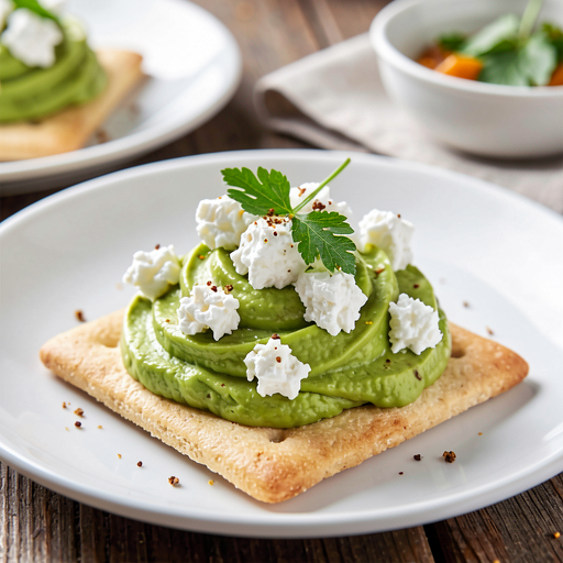 Easter avocado and cottage cheese spread on crackers - photo 1