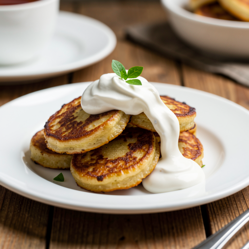 Potato pancakes with sour cream sauce (traditional) - photo 1