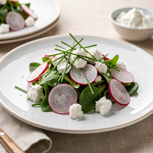 Recipe for: Radish and Chives Salad (Easter version with cottage cheese and horseradish) - photo 1