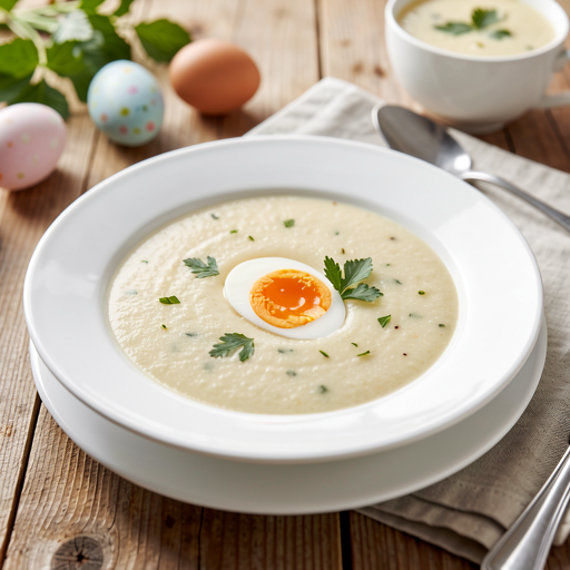 Traditional horseradish soup with egg for Easter - photo 1