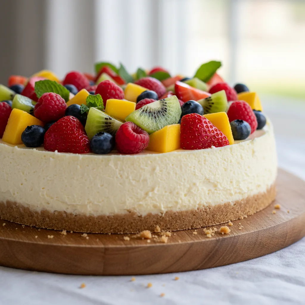 Sernik na zimno z owocami - zdjęcie 1