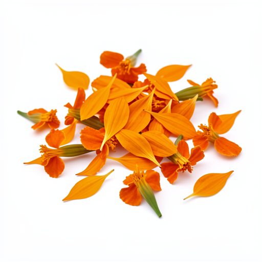 Fresh marigold flower petals