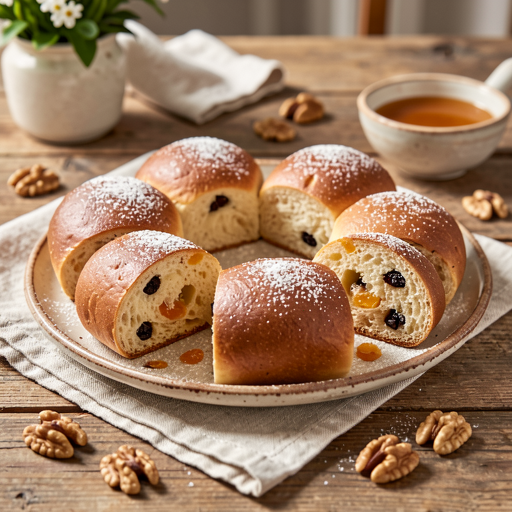 Sweet Easter Buns with Dried Fruits - photo 1