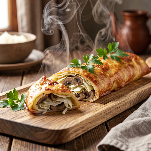 Cabbage and Mushroom Kulebiak - photo 1