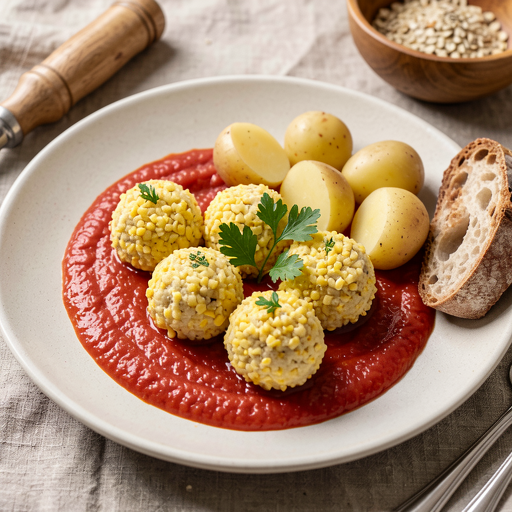 Minced eggs in tomato sauce - photo 1