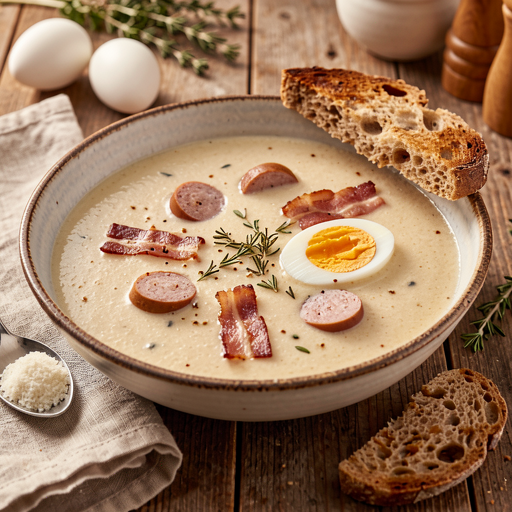 Easter sour rye soup with sausage - photo 1