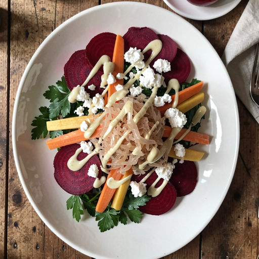 Bajkowa sałatka zimowa z kiszoną kapustą, pieczonym burakiem i pęczakiem - zdjęcie 1