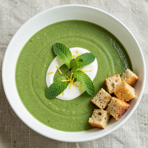 Creamy Pea Soup with Mint - photo 1