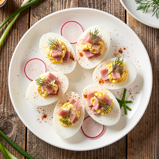 Stuffed eggs with cold cuts and fresh herbs - photo 1
