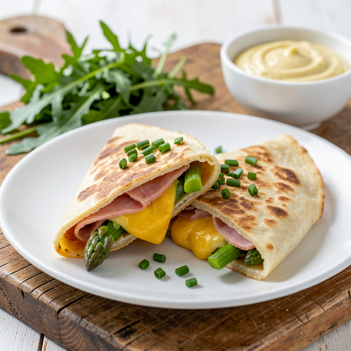 Cheese and Ham Tortilla with Asparagus and Chives - photo 1
