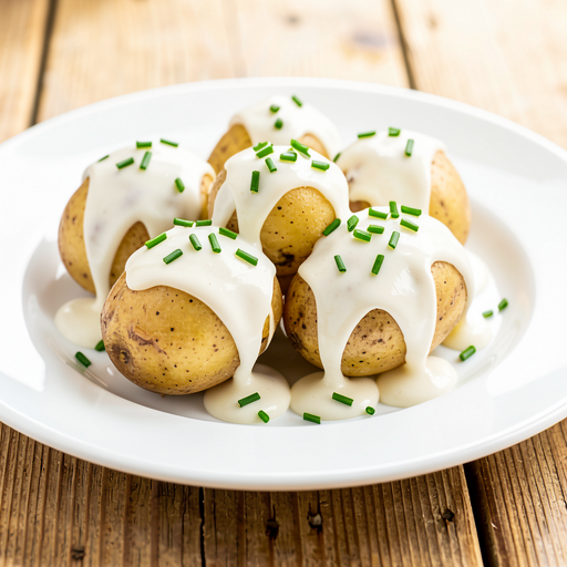 Potatoes in their skins with garlic sauce - photo 1