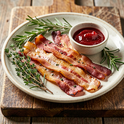 Roasted Bacon with Herbs and Rhubarb Glaze (optional version) - photo 1