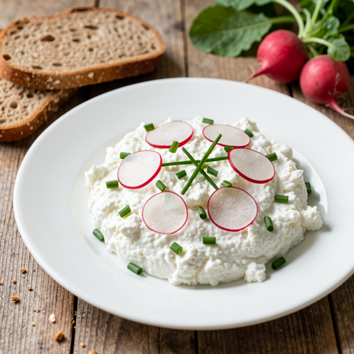 Cottage cheese with radish and chives - photo 1