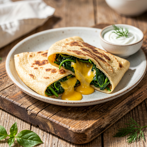 Tortilla z serem i szpinakiem - zdjęcie 1