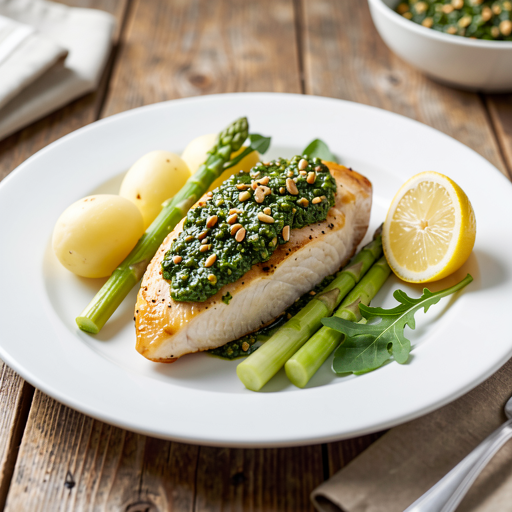 Chicken in green pesto with sorrel and young potatoes - photo 1