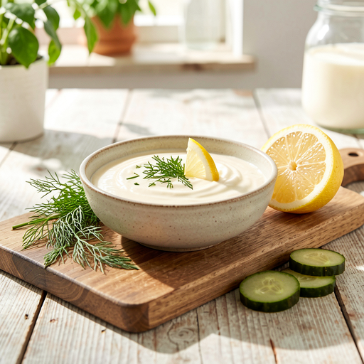 Yogurt sauce with garlic and dill - photo 1