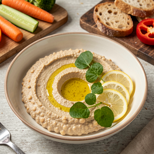 Chickpea dip with garlic and sorrel (spring hummus) - photo 1