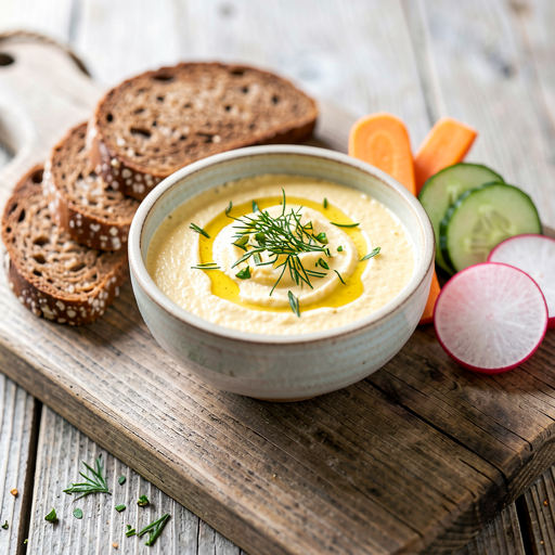 Dip made from yellow cheese with mustard and dill (fusion) - photo 1