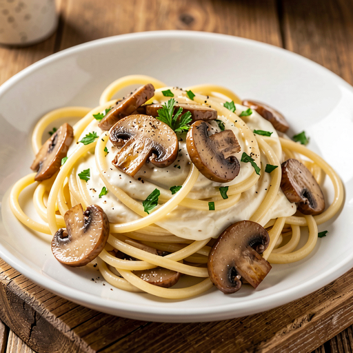 Pasta with Mushrooms and Cream - photo 1
