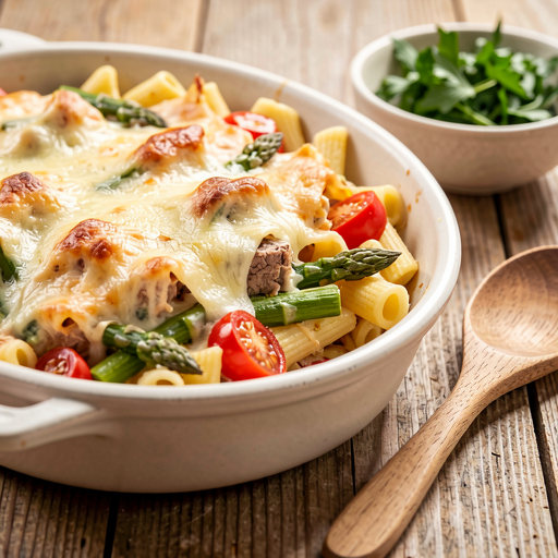 Pasta casserole with meat and spring vegetables - photo 1