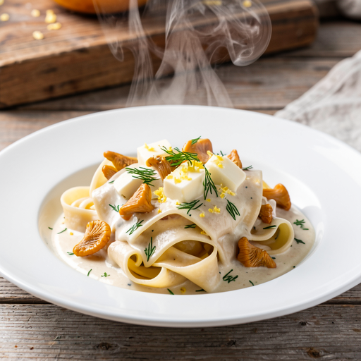 Pasta with chanterelles and dill - photo 1
