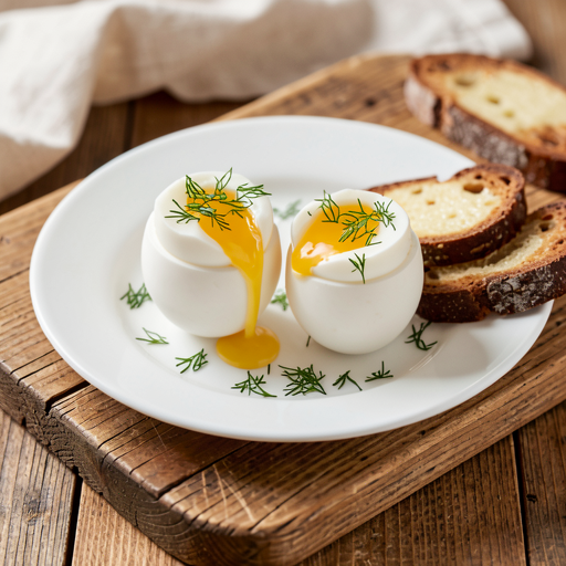 Soft-boiled eggs with dill - photo 1
