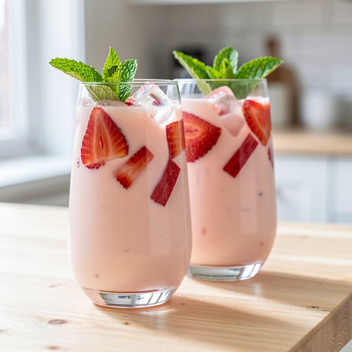 Buttermilk with Strawberry and Rhubarb (Spring Buttermilk Bomb) - photo 1