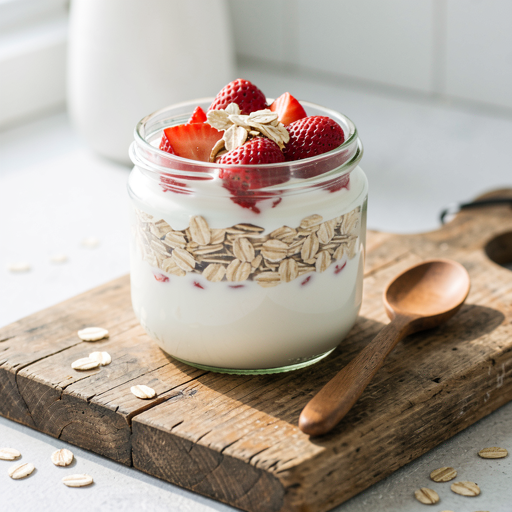 Kefir with Oats and Strawberry - photo 1