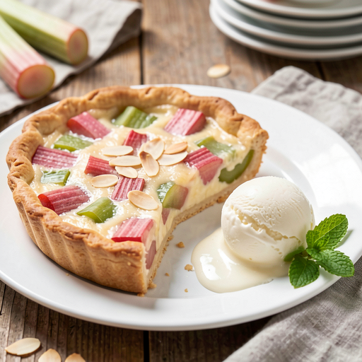 Tarta z rabarbarem na kruchym cieście - zdjęcie 1