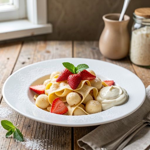 Lazy dumplings with pasta and strawberries - photo 1