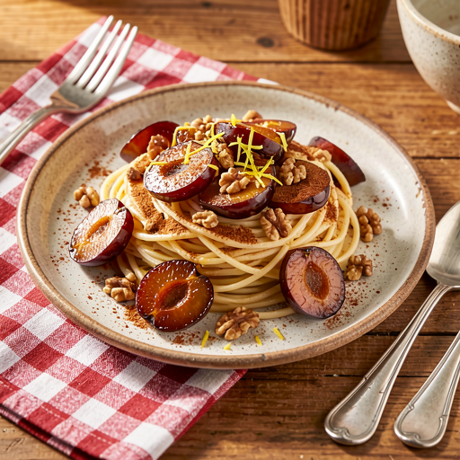 Pasta with Plums and Nuts - photo 1