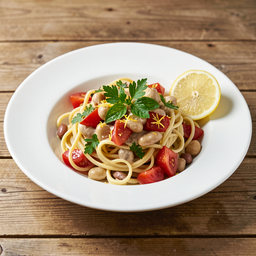 Pasta with beans and fresh herbs (vegan) - photo 1