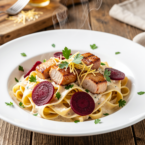 Pasta with pork knuckle and beets (regional) - photo 1