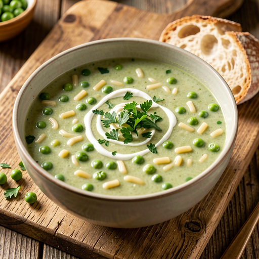 Zupa makaronowa z zielonym groszkiem - zdjęcie 1