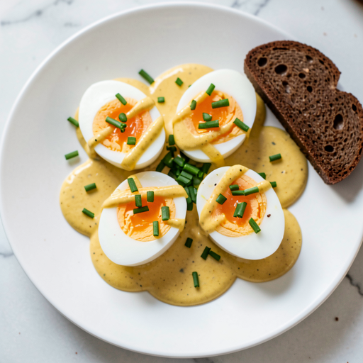 Eggs in mustard sauce (Polish-modern appetizer) - photo 1