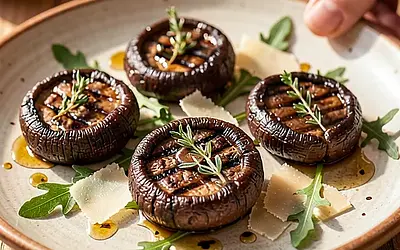 Borowik na grillu z oliwą truflową