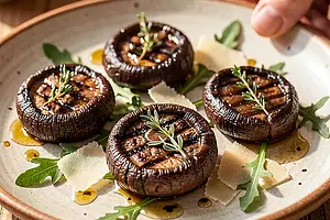 Grilled Porcini Mushrooms with Truffle Oil