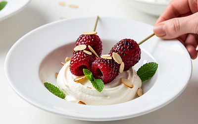 Grillowane maliny z mascarpone