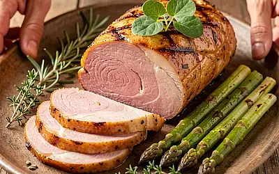 Grilled ham with herbs