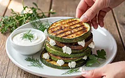 Grillowane placki z cukinii z fetą