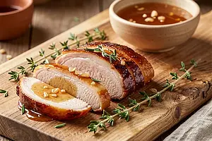 Pork neck in honey and garlic marinade