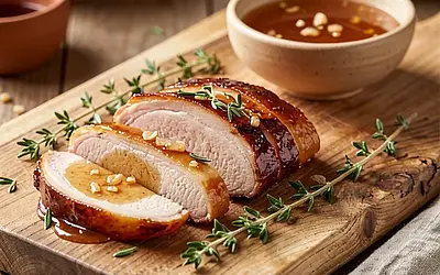 Pork neck in honey and garlic marinade