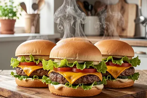 Wołowe burgery z serem i sałatą (polska-nowoczesna)